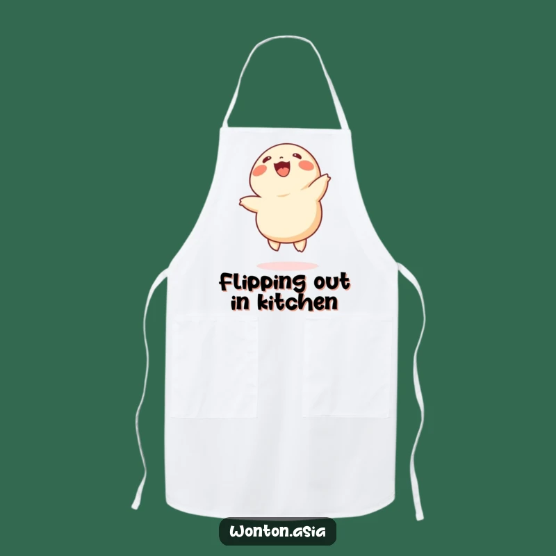 Funny Cheerful Wonton Apron - Humorous Dumpling & Kitchen Fun