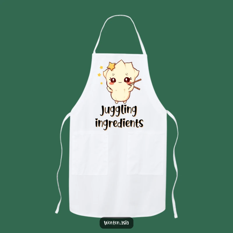 Funny Wonton Chopstick Juggling Apron: Cook with Flair and Fun!