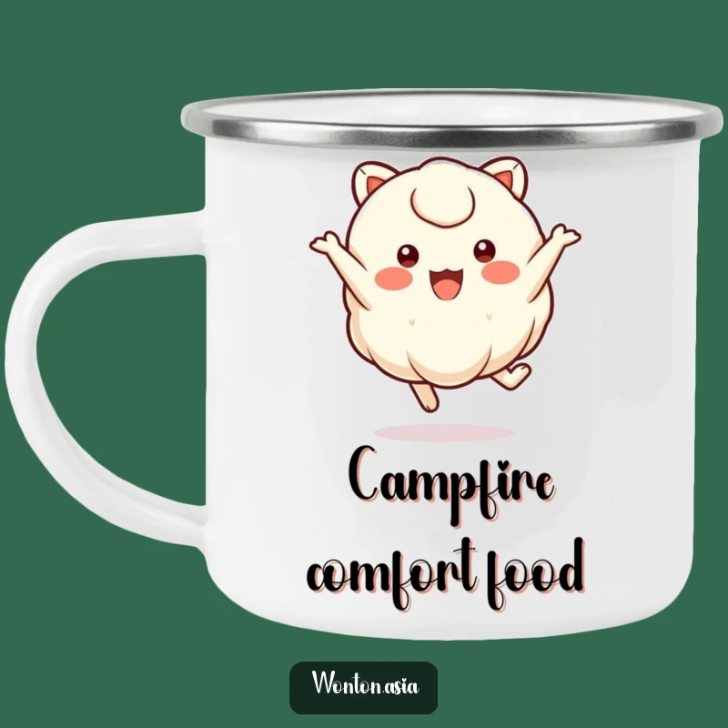 Funny Jumping Wonton Camping Mug: Adventure Fuelled by Dumplings
