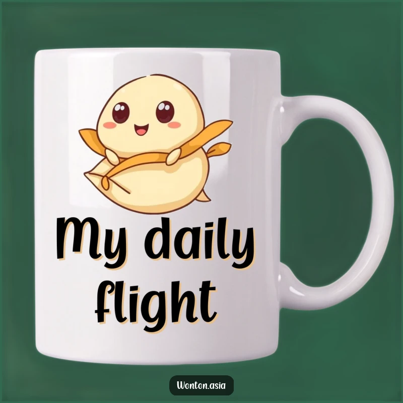 Funny Flying Dumpling Wonton Mug: Adventure Awaits, Perfect Gift!