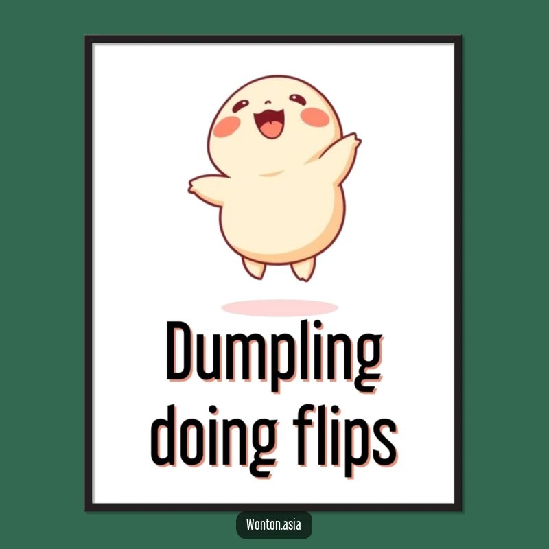 Funny Cheerful Wonton Digital Art - Instant Dumpling & Whimsical Decor
