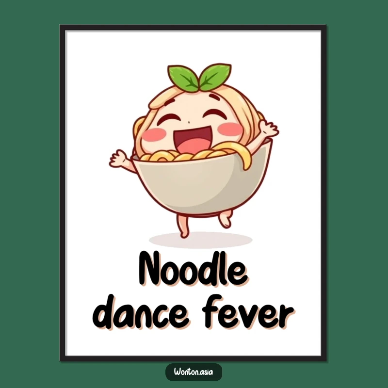 Funny Laughing Noodle Bowl Digital Print: Dancing Character Art - Instant Funny Gift!