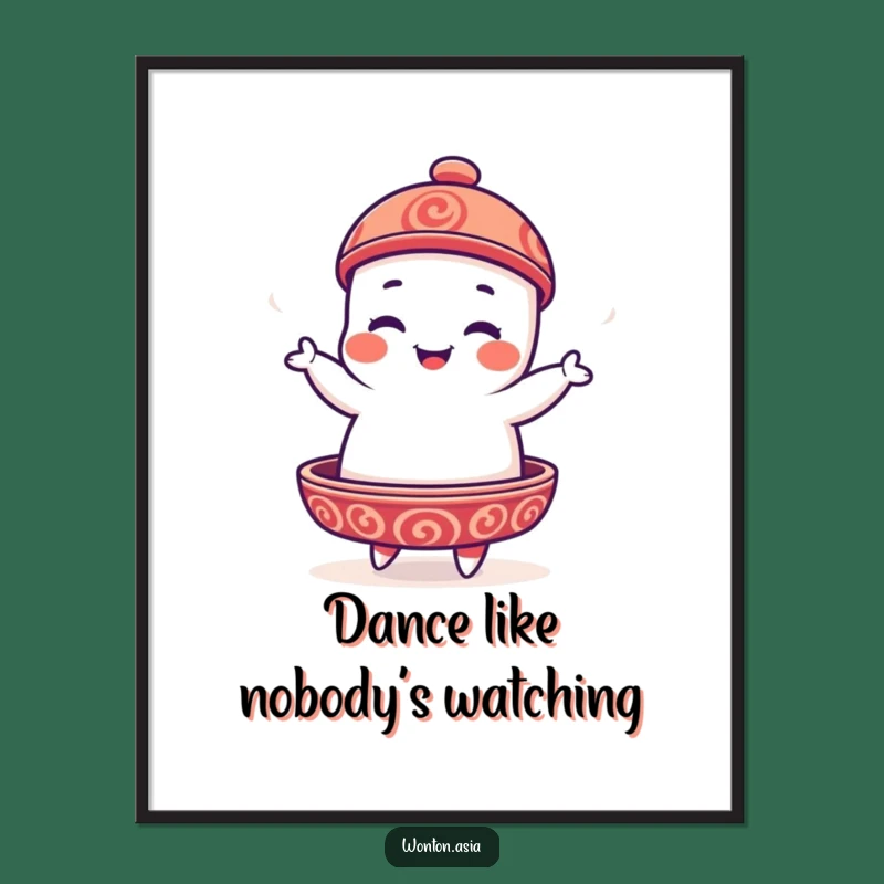 Funny Dim Sum Platter Poster: Playful Dance Art, Perfect Wall Decor Gift!