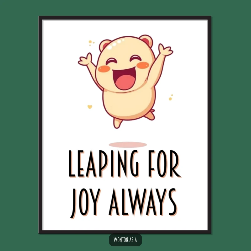 Funny Char Siu Bao Poster: Vibrant Excited Dumpling Art, Perfect Wall Decor Gift!