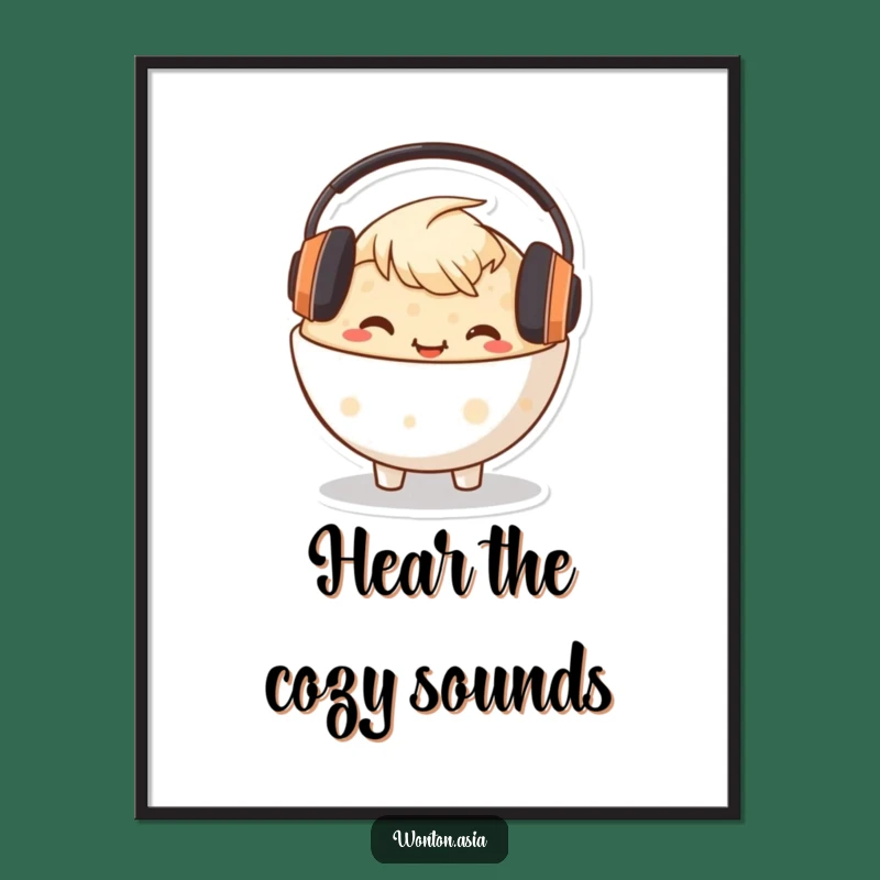 Funny Congee Bowl Poster: Happy Music Art, Perfect Wall Decor Gift!
