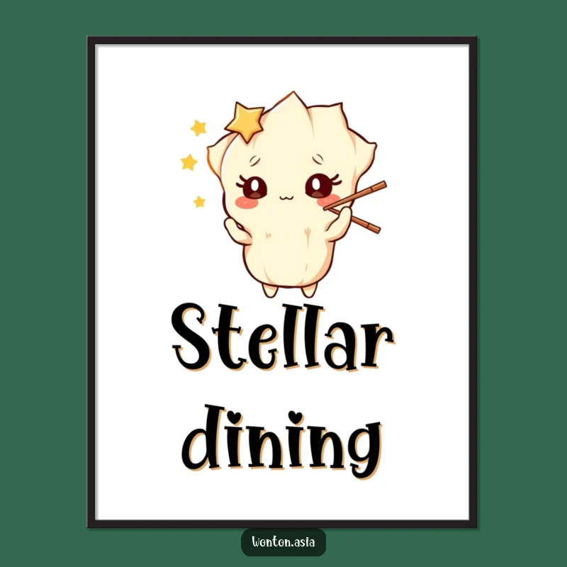 Funny Wonton Chopstick Juggling Poster: Add Whimsy to Your Walls!