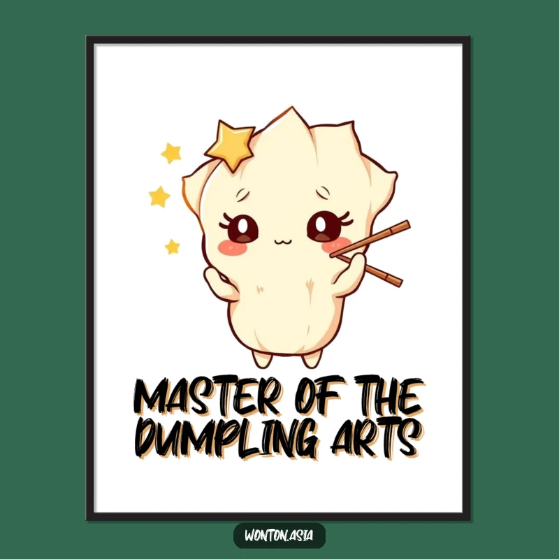 Funny Free Printable Wall Art: Wonton Juggling Chopsticks - Quirky Downloadable Decor