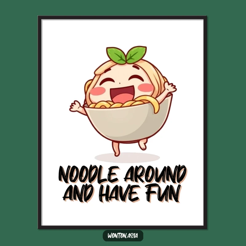 Free Printable Wall Art: Laughing Noodle Bowl, Funny Downloadable Art for a Playful Space!