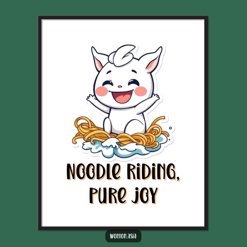 Funny Free Printable Wall Art: Wonton Riding Noodle Wave, Downloadable Art!