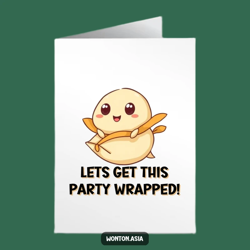 Free Printable Birthday Card: Wonton Flying Wrapper - Funny Downloadable Joyful Ride