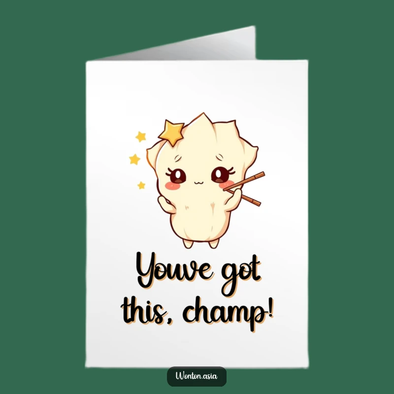 Free Printable Congrats Card: Wonton Juggling Chopsticks - Humorous Downloadable Kudos