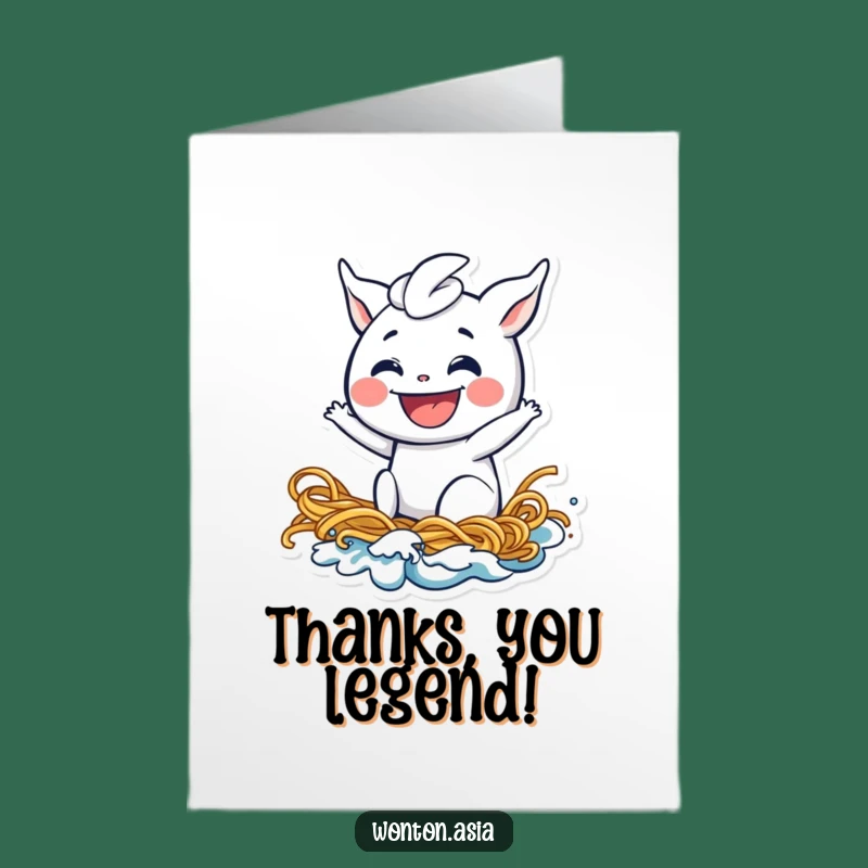 Free Printable Thank You Card: Wonton Noodle Wave, Funny Downloadable Gift!