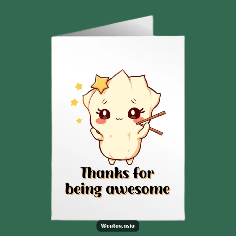 Free Printable Thank You Card: Wonton Juggling Chopsticks - Grateful Downloadable Humor
