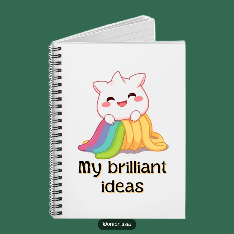 Funny Wonton Rainbow Noodle Notebook: Jot Down Ideas with Joy, Creative Gift!
