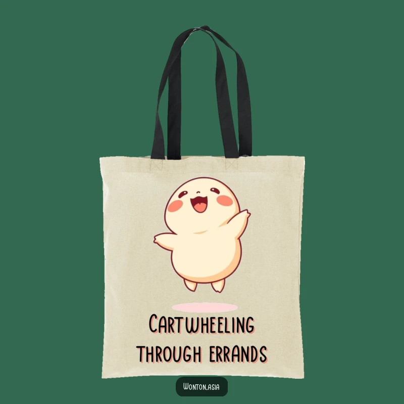 Funny Cheerful Wonton Tote Bag - Humorous Dumpling & Everyday Carryall