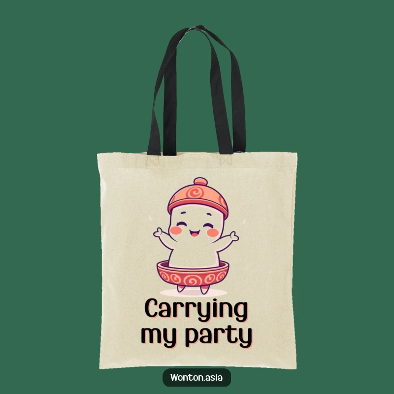 Funny Dim Sum Platter Tote Bag: Playful Dancer, Perfect Shopping Gift!