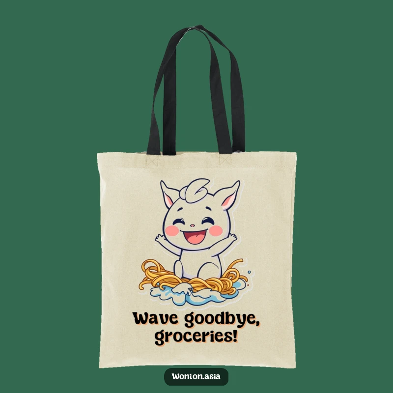 Funny Playful Wonton Noodle Tote Bag - Humorous Food & Carryall